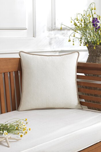 ÖDEL HOME Buldan Kumaşı Renkli Biyeli 40x40 Cm Kırlent