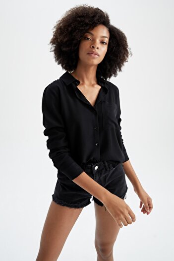 DeFacto Regular Fit Long Sleeve Viscose Shirt N2518Az22Au