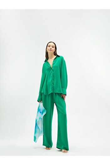 Juste Studio Green Satin Shirt