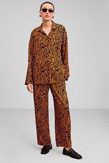 GRIMELANGE Florian Culotte Loose Fit Orange Trousers