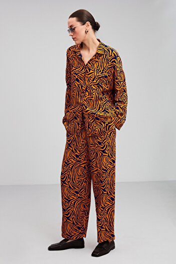 GRIMELANGE Florian Culotte Loose Fit Orange Trousers