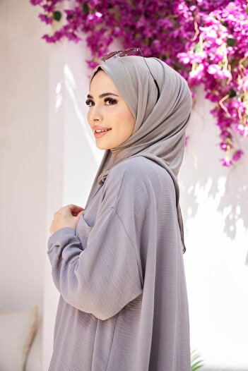 Naciye Sultan Gray Combed Shawl