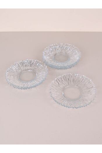 B&R GERECLERİ Glass Tea Plate 6 Pieces