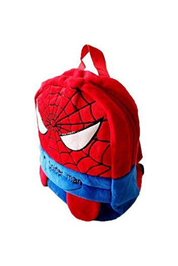 Mashotrend Spiderman Peluş Çanta - Kadife Çanta - Anaokulu Çantası - Kreş Çantası - Yumuşak Çanta