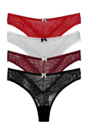 HNX 4-Piece Lace Thong Women's Panties