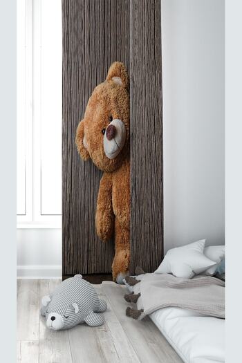 on the clouds Brown Teddy Bear Patterned Digital Printing Washable Baby Kids Room Background Curtain