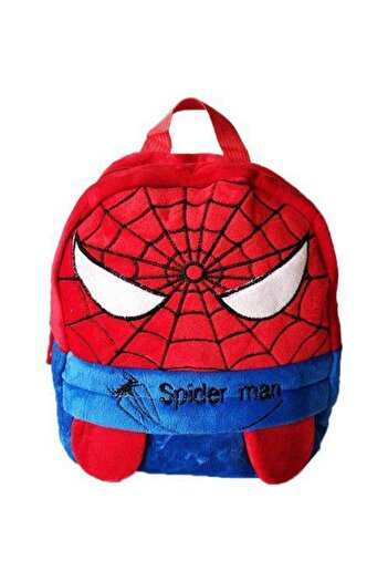 Mashotrend Spiderman Peluş Çanta - Kadife Çanta - Anaokulu Çantası - Kreş Çantası - Yumuşak Çanta