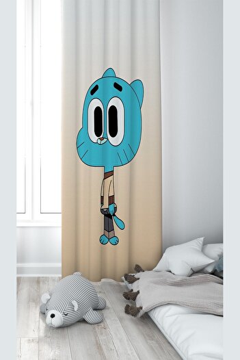 on the clouds Cream Toy Patterned Digital Printing Washable Baby Kids Room Background Curtain