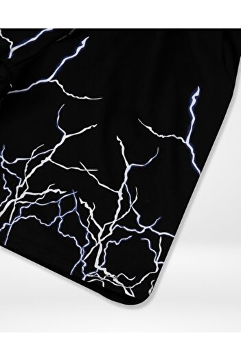 Sekizbiraltı Μαύρο σορτς Unisex με στάμπα Flamme Lightning