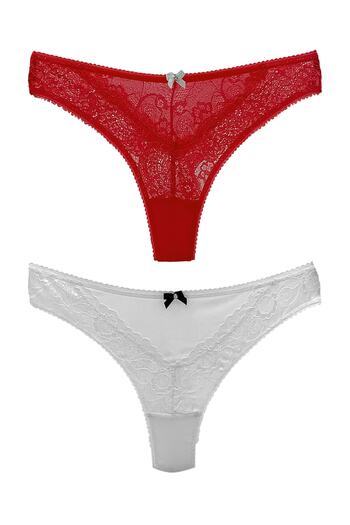 HNX 2-Piece Lace Thong Women's Panties