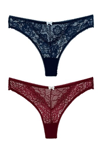 HNX 2-Piece Lace Thong Women's Panties