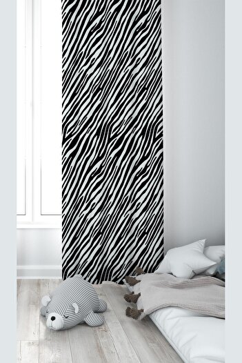 on the clouds Black and White Zebra Patterned Digital Printing Washable Baby Kids Room Background Curtain