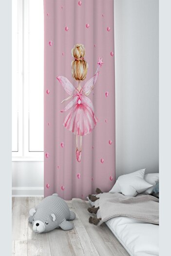 on the clouds Pink Good Girl Patterned Digital Printing Washable Baby Kids Room Background Curtain
