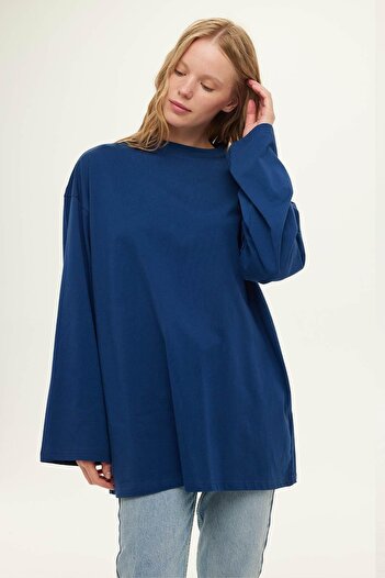 Manuka Tričko Indigo oversized s širokým rukávem