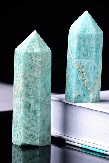 Tesbih Atölyesi Sertifikalı 1.kalite Doğal Amazonit Doğal Taş Piramit Kazık Obelisk Parça