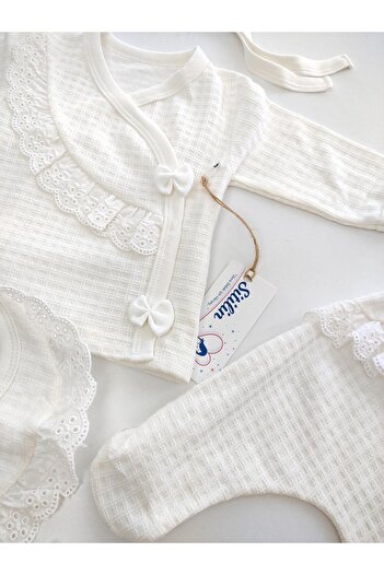 Sitilin Baby Girl 5-Piece Hospital Issue Scalloped Fancy Bodysuit Set