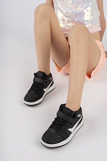 Moda Kadıköy Çocuk Siyah Beyaz Bilekli Sneakers
