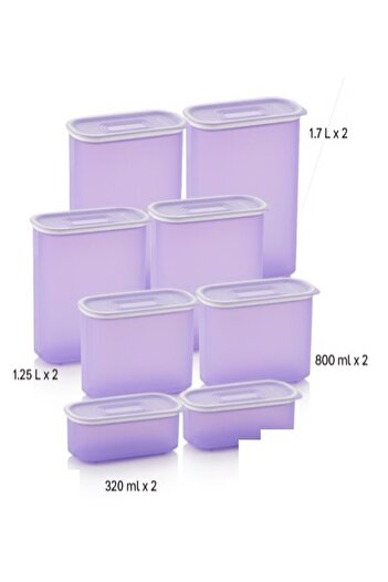 Tupperware Lilac Oval Storage Container Set 8 Pieces Esc
