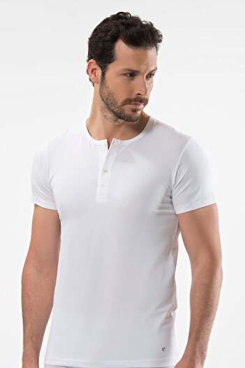 Cacharel 2 Men's Buttoned Short Sleeve 95% Cotton 5% Elastane T-Shirts