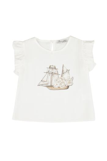 best kids Girl's Ecru Ruffle Sleeve Blouse