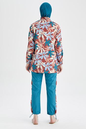 DeFacto Regular Fit Çiçek Desenli 4'lü burkini X5228az22hs