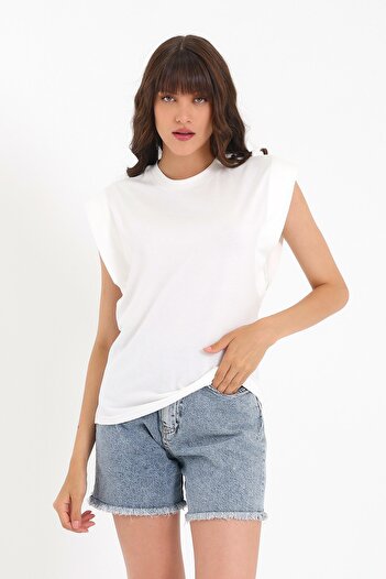 Weyeze Sleeveless Basic Knitted T-shirt Ad-y38624wyz