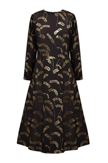 Faberlic Black Jacquard Print Dress Size 34