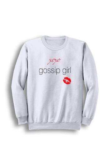 fame-stoned Gossip Girl Printed Unisex 100% Cotton White Crew Neck Sweatshirt