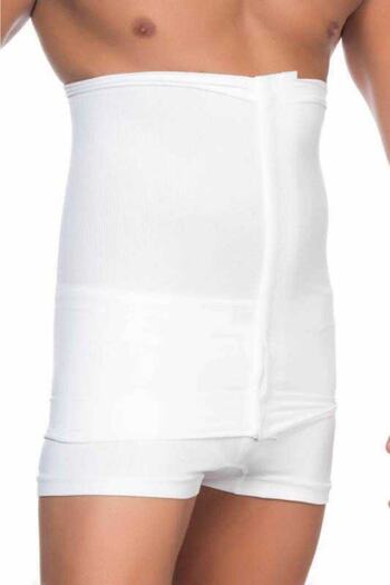 Emay Men's White Seamless Agraph Waist Corset E1004