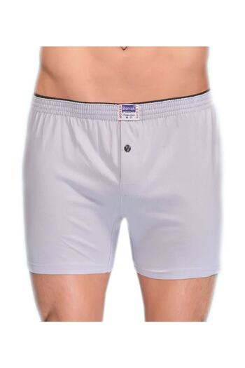 Berrak Men's Gray Color Buttoned Cotton Boxers 8 Pack 1099