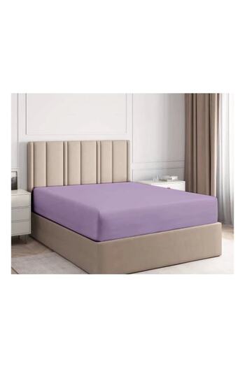 Şanlı King Size Combed Cotton Elastic Bed Sheet 180 X 200 cm Lilac