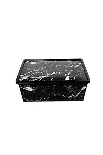 QUTU 10 Liter Trend Box - Black Marble Decorative Storage Box
