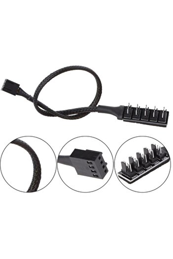 Alfais 4353 Fan Çoklayıcı 4 Port Y Pwm Splitter 4 Pin