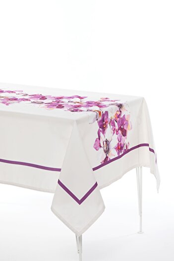 AYSHOME Flower Pattern 145x200 Stain Resistant Honeycomb Fabric Tablecloth