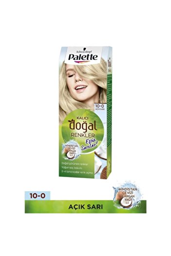 Palette Kalıcı Doğal Renkler Saç Boyası 10-0 Açık Sarı