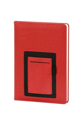 SEDEF SİLVER 13 X 21 Kangaroo Pocket Thermo Leather Undated Agenda Notebook Pen Set with Phone Holder