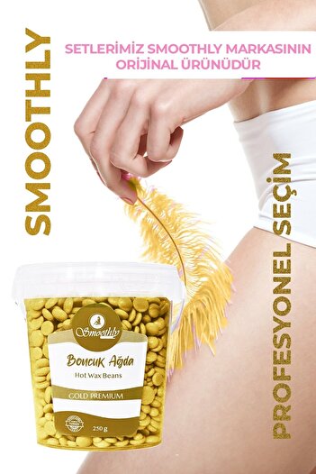 Smoothly Yüz Bikini Bölgesi Soyulabilir Granül Boncuk Ağda1 Adet Tüy Losyon, 4 Spatula