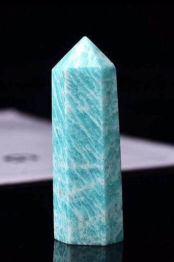 Tesbih Atölyesi Sertifikalı 1.kalite Doğal Amazonit Doğal Taş Piramit Kazık Obelisk Parça