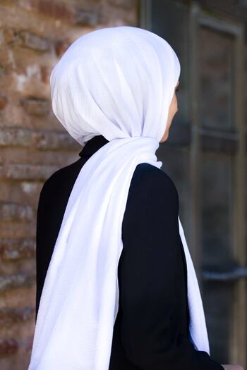 VİOLLA Women's Cotton Jazz Shawl White
