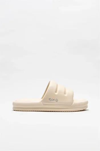 Elle Shoes Μπεζ γυναικείες φλατ παντόφλες