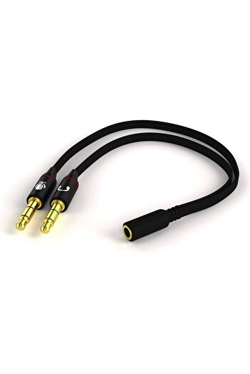aogo 3.5mm Kulaklık Mikrofon Ayırıcı Kablo Aparat 3.5mm Dişi 2x3.5mm Erkek Kulaklık Mic Audio Y Splitter