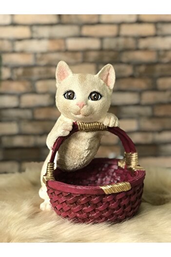 Luthien Fruit Basket - with Cat and Flower Pot Detail