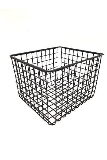 GO DEKOR New Decorative Black Basket - Multi-Purpose, 25X23X20 cm