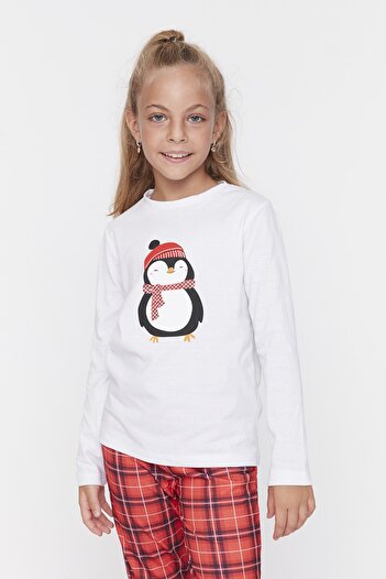 TRENDYOLKIDS Multicolored Girl's Knitted Pajama Set