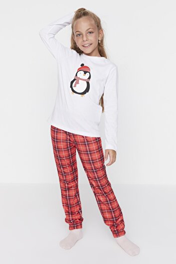 TRENDYOLKIDS Multicolored Girl's Knitted Pajama Set