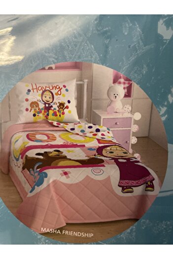 Taç Masha Friendship Masha and Hubby Bedspread Single
