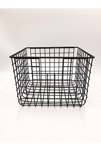 GO DEKOR New Decorative Black Basket - Multi-Purpose, 25X23X20 cm