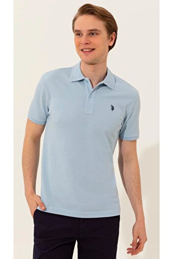 U.S. Polo Assn. Ανδρικό μπλουζάκι με γαλάζιο γιακά Polo Basic