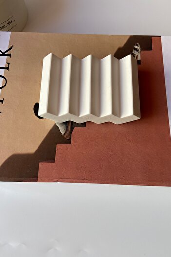 sin istanbul Zigzag Concrete Soap Dish White
