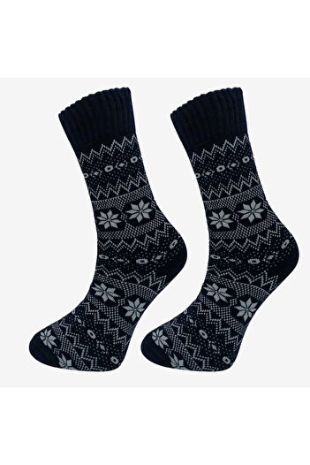 STEPPE BERRY 2 Pairs Men's Authentic Snow Pattern Towel Socks